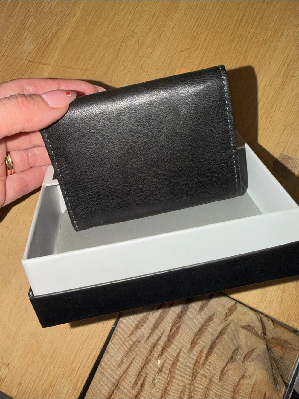 Steve Madden Black Leather Money Clip Wallet